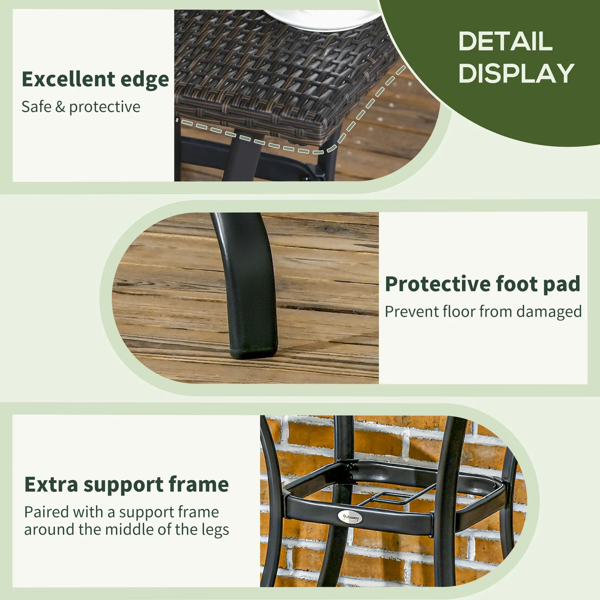 34 Inch Outdoor PE Rattan Dining Table, Umbrella Hole, Mixed Brown, Brown Patio Side Tables at Gallery Canada