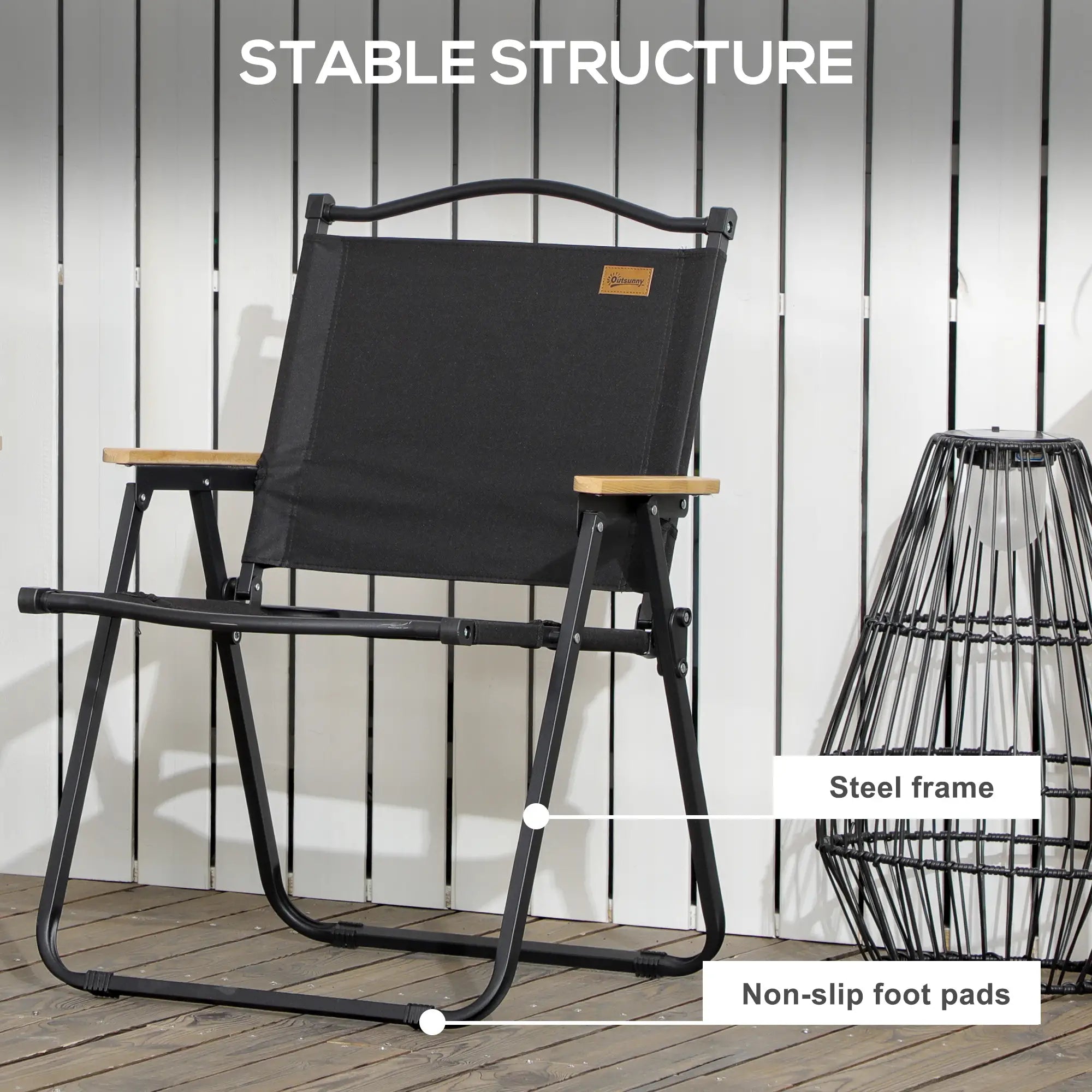 Lightweight Folding Camping Chair, Portable Armchair, Black Picnic Tables & Camping Chairs at Gallery Canada