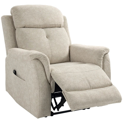 Manual Recliner Chair, Vibration Massage, Living Room, Side Pockets, Beige Single Sofas Beige at Gallery Canada