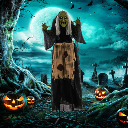 Animatronic de sorcière d'Halloween avec activation sonore