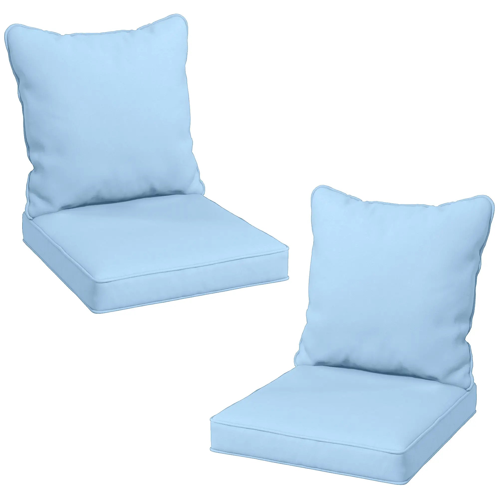 Patio Chair Cushions Set, Replacement Set of 2, Light Blue Patio Chair Cushions Light Blue at Gallery Canada