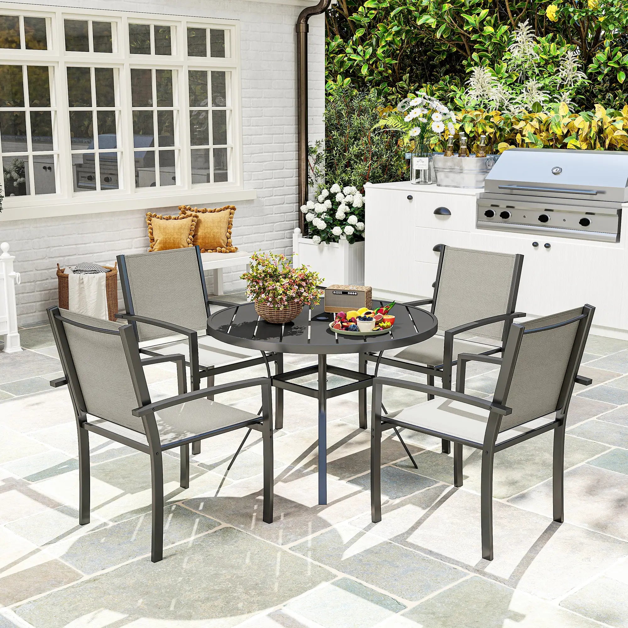 5-Piece Outdoor Dining Set, Round Table, 4 Chairs Outdoor Dining Sets at Gallery Canada