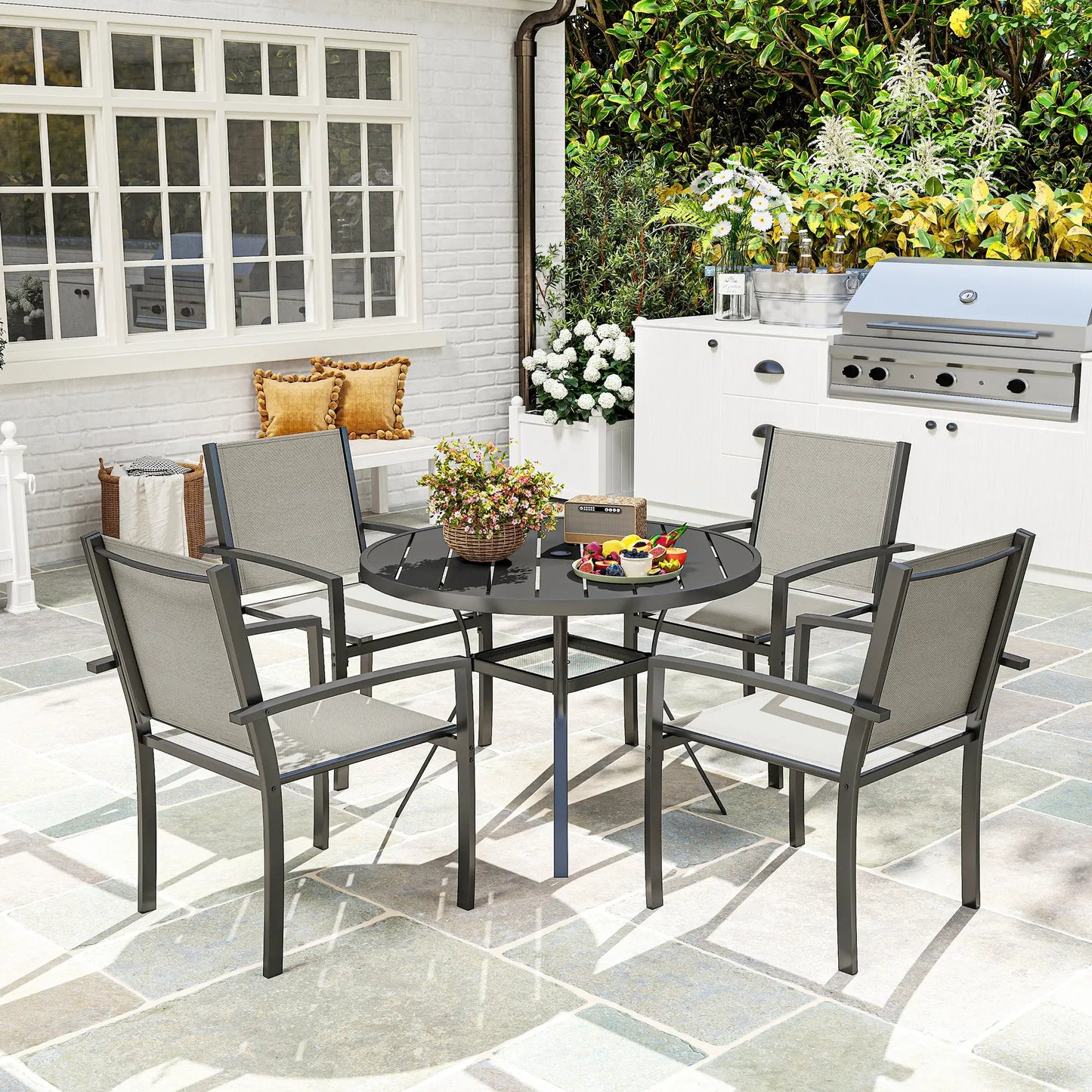 5-Piece Outdoor Dining Set, Round Table, 4 Chairs Outdoor Dining Sets at Gallery Canada