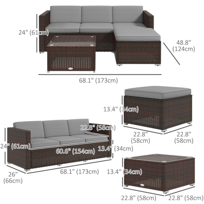 Patio Furniture, Corner Sofa Set with Soft Cushions, Grey Patio Furniture Sets at Gallery Canada