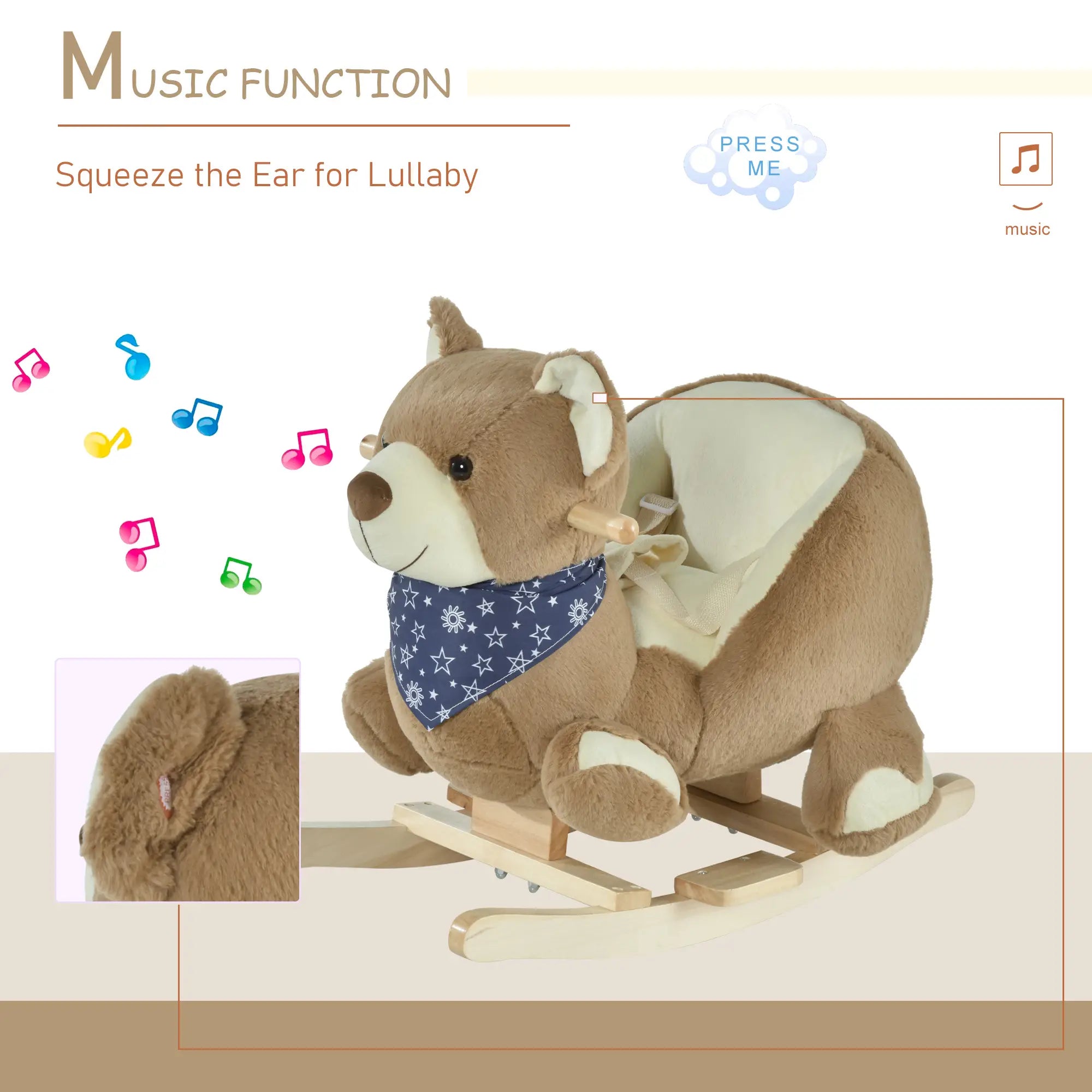 Kids Rocking Horse Toy, Bear Style, Soft Plush, 18-36 Months Rocking Horses at Gallery Canada