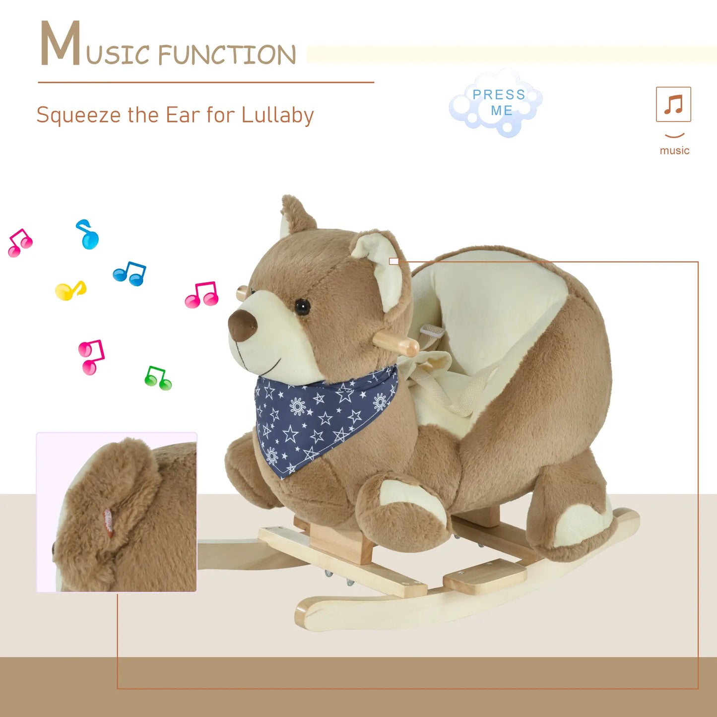 Kids Rocking Horse Toy, Bear Style, Soft Plush, 18-36 Months Rocking Horses at Gallery Canada