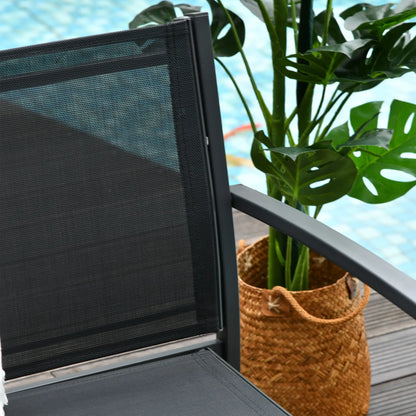4-Piece Patio Set, Glass Top Coffee Table, Breathable Mesh, Black Patio Furniture Sets at Gallery Canada