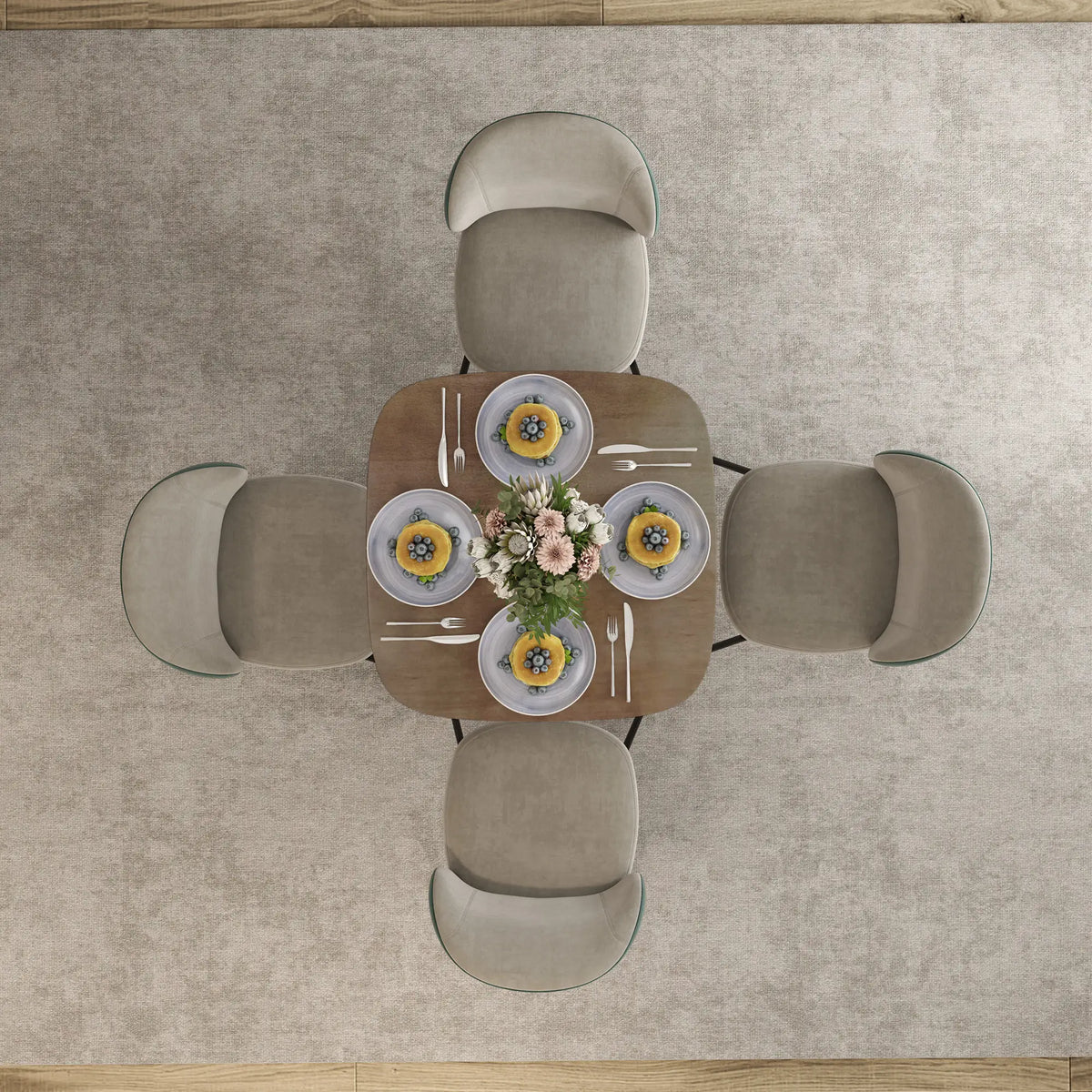 Modern Dining Table For 4, Wood-Effect Top, 27.6" x 27.6", Dark Brown Dining Tables at Gallery Canada