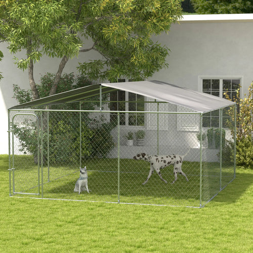 Outdoor Dog Kennel, Heavy Duty Playpen, 13.1' x 13.1' x 7.5'