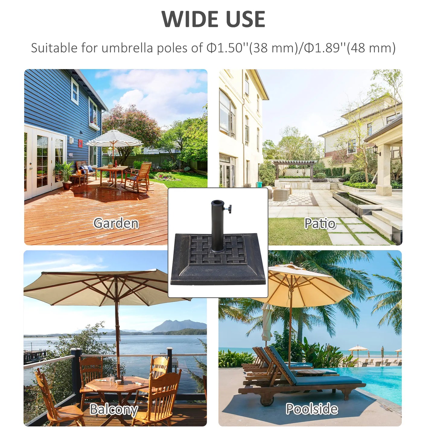 20 lbs Resin Umbrella Stand, Square Base, Bronze Umbrella Bases at Gallery Canada
