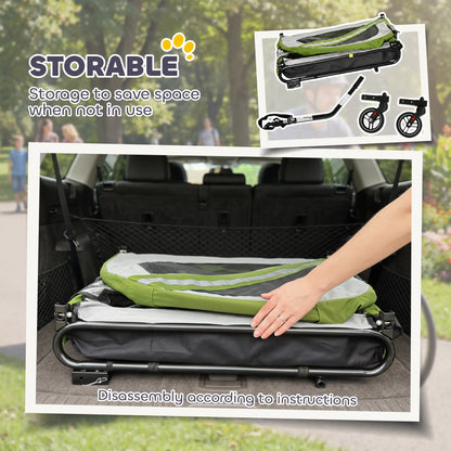 2-in-1 Dog Bike Trailer Pet Stroller, Green Dog Bike Trailers & Strollers at Gallery Canada