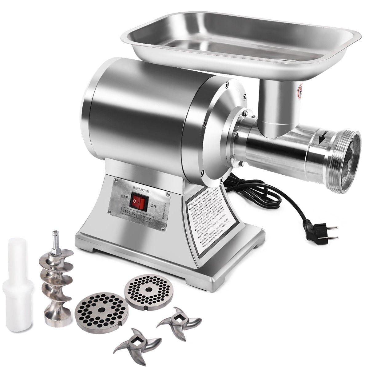1100W Stainless Steel Heavy Duty #22 Electric Meat Grinder Food Grinders & Mills Options at Gallery Canada