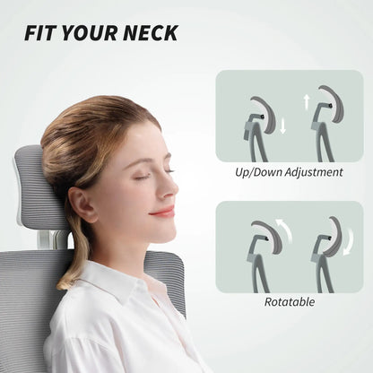 Ergonomic Office Chair, Adjustable Lumbar Support, Headrest, Flip-Up Armrests, Grey Task Chairs at Gallery Canada