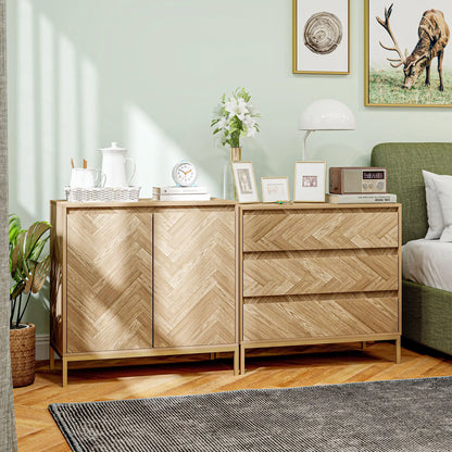 3 Drawer Storage Cabinet, Anti-Tip Design, for Bedroom, Living Room, Nature Wood Storage Cabinets at Gallery Canada