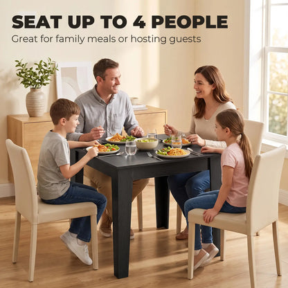 Table à manger carrée pour 4, 31,5" effet bois, cuisine