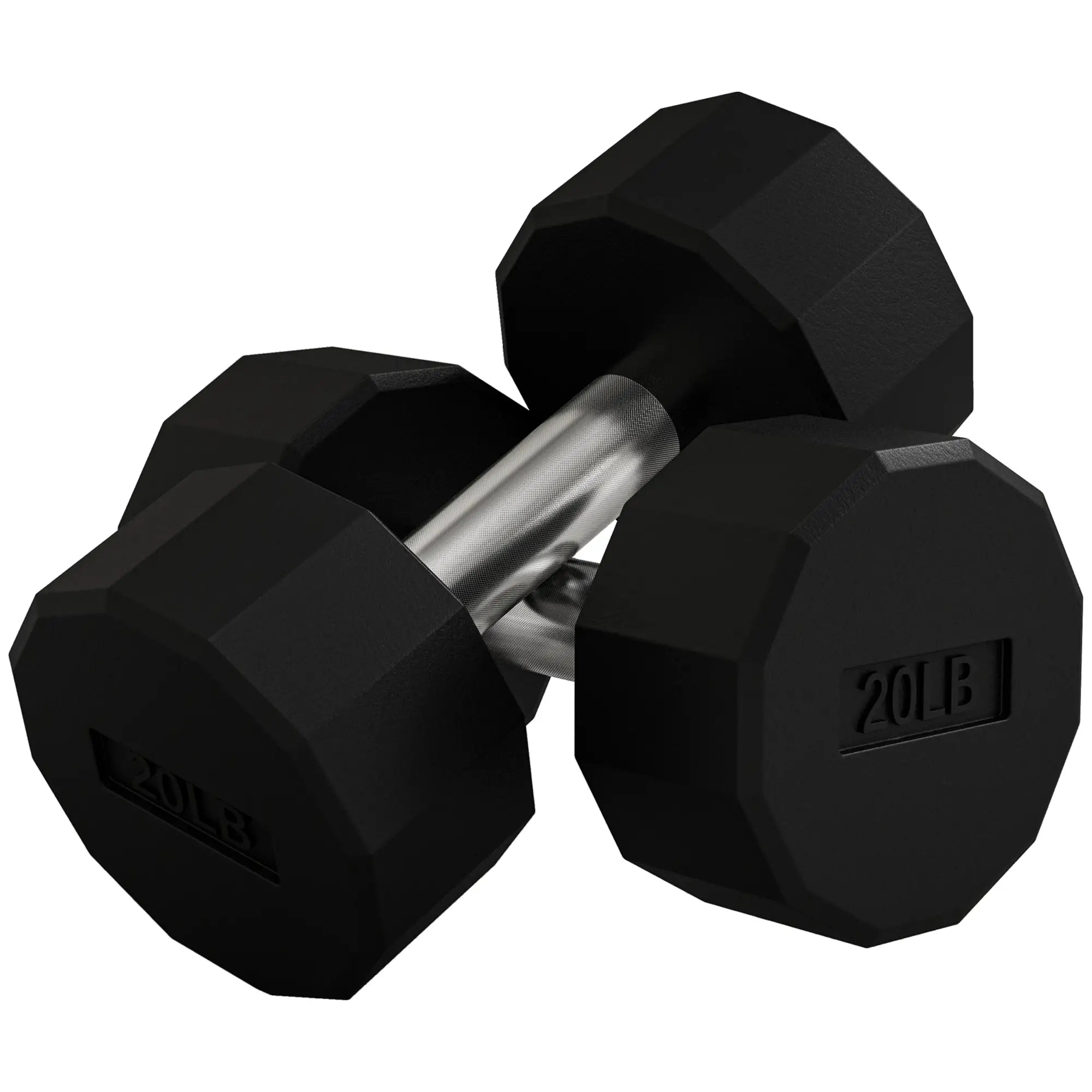 2 x 20lbs Dumbbells Set, Non-Slip Grip, Rubber Covered Weights Dumbbells & Barbells at Gallery Canada