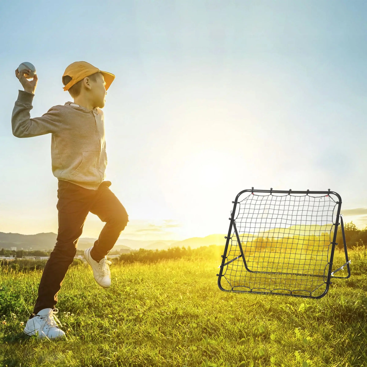 Volleyball Rebounder Net, Football Training Aid, Kickback Target, Black Football at Gallery Canada