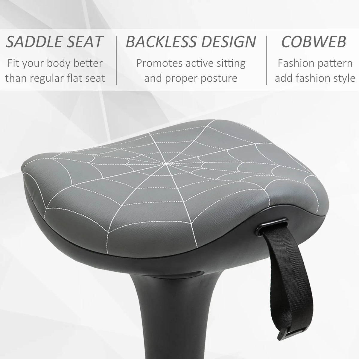 Backless Wobble Stool, Adjustable Standing Desk Chair, Grey Task Chairs at Gallery Canada