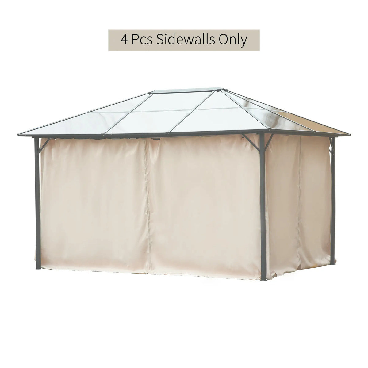 10' x 12' Gazebo Sidewall Set, 4 Panels, Hooks/C-Rings, Beige Gazebo Sidewalls at Gallery Canada