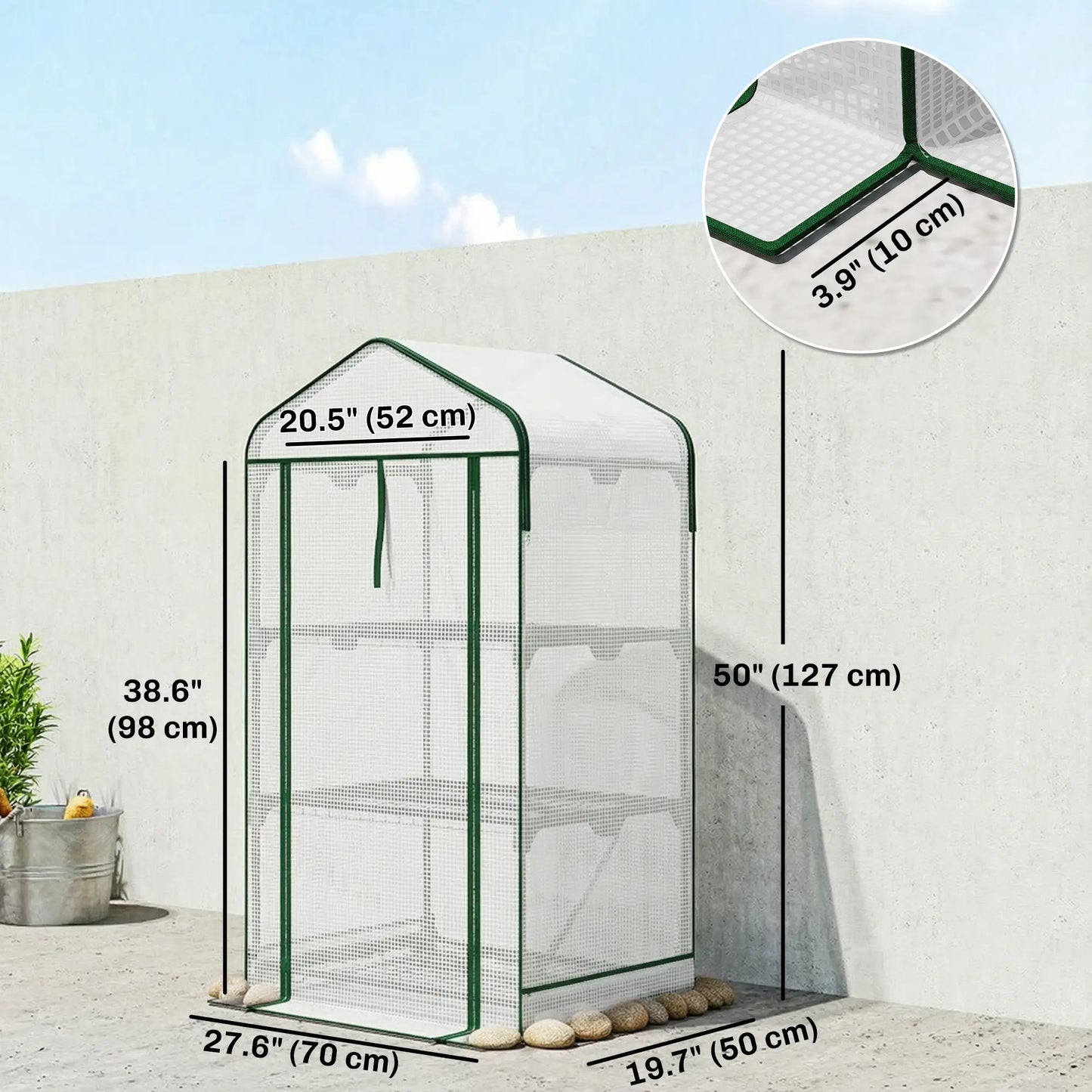 Mini Greenhouse With Screen Roof, 27.6" x 19.7" x 50", White Portable Greenhouses at Gallery Canada
