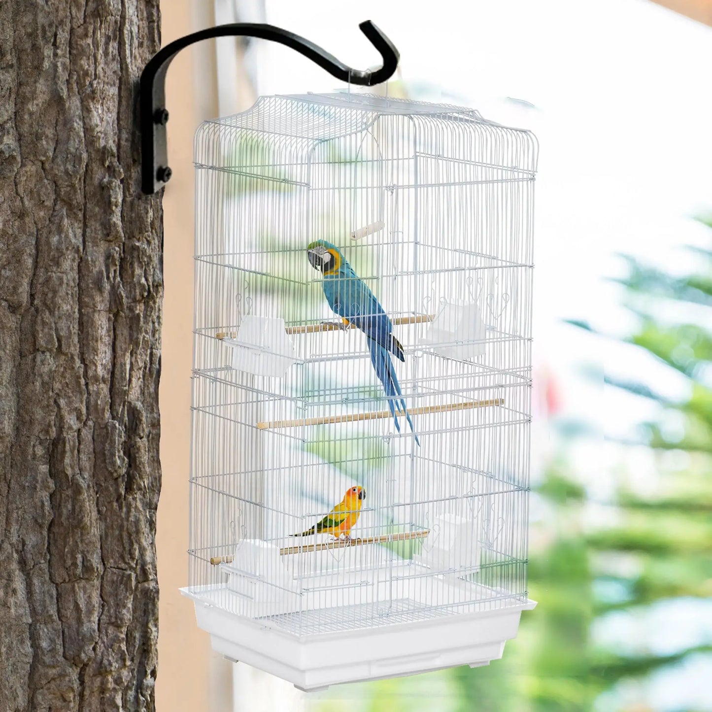 36" Bird Cage, Macaw Play House, Parrot Flight Cage, White Bird Cages at Gallery Canada