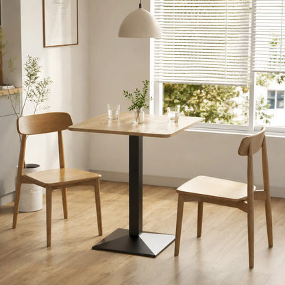 28" Square Dining Table, Modern Steel Base, Dark Brown Bar Tables & Dining Tables at Gallery Canada