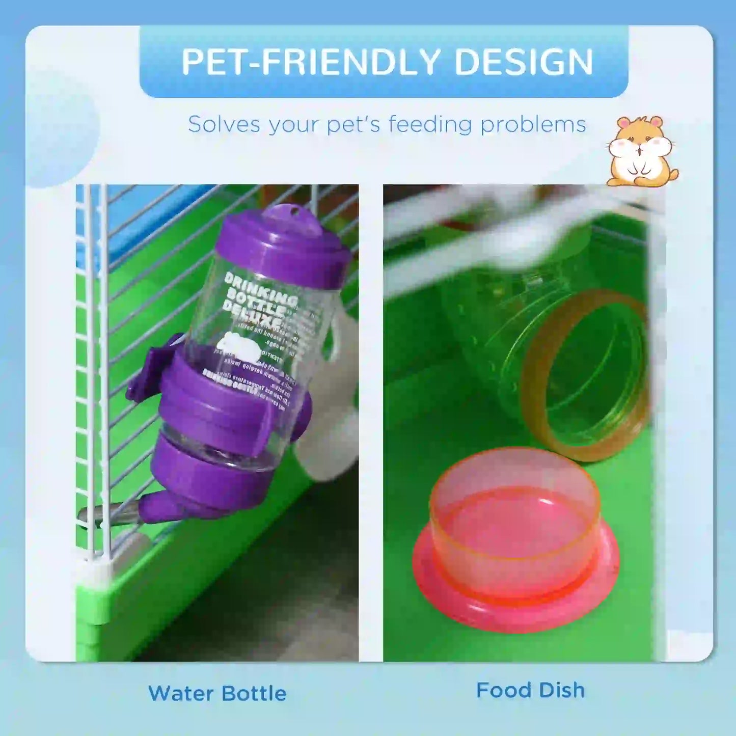 5-Tier Hamster Cage, Exercise Wheels, Play Tube, Green Hamster Cages at Gallery Canada