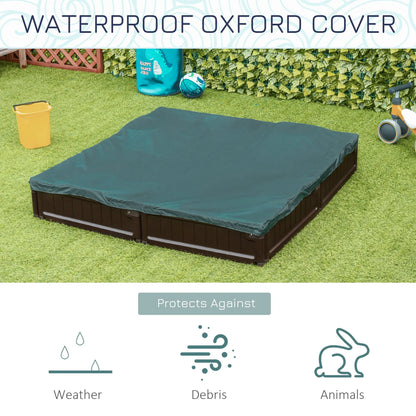 Kids Outdoor Sandbox with Canopy, Bottom Fabric Liner, Brown Sandboxes & Accessories at Gallery Canada