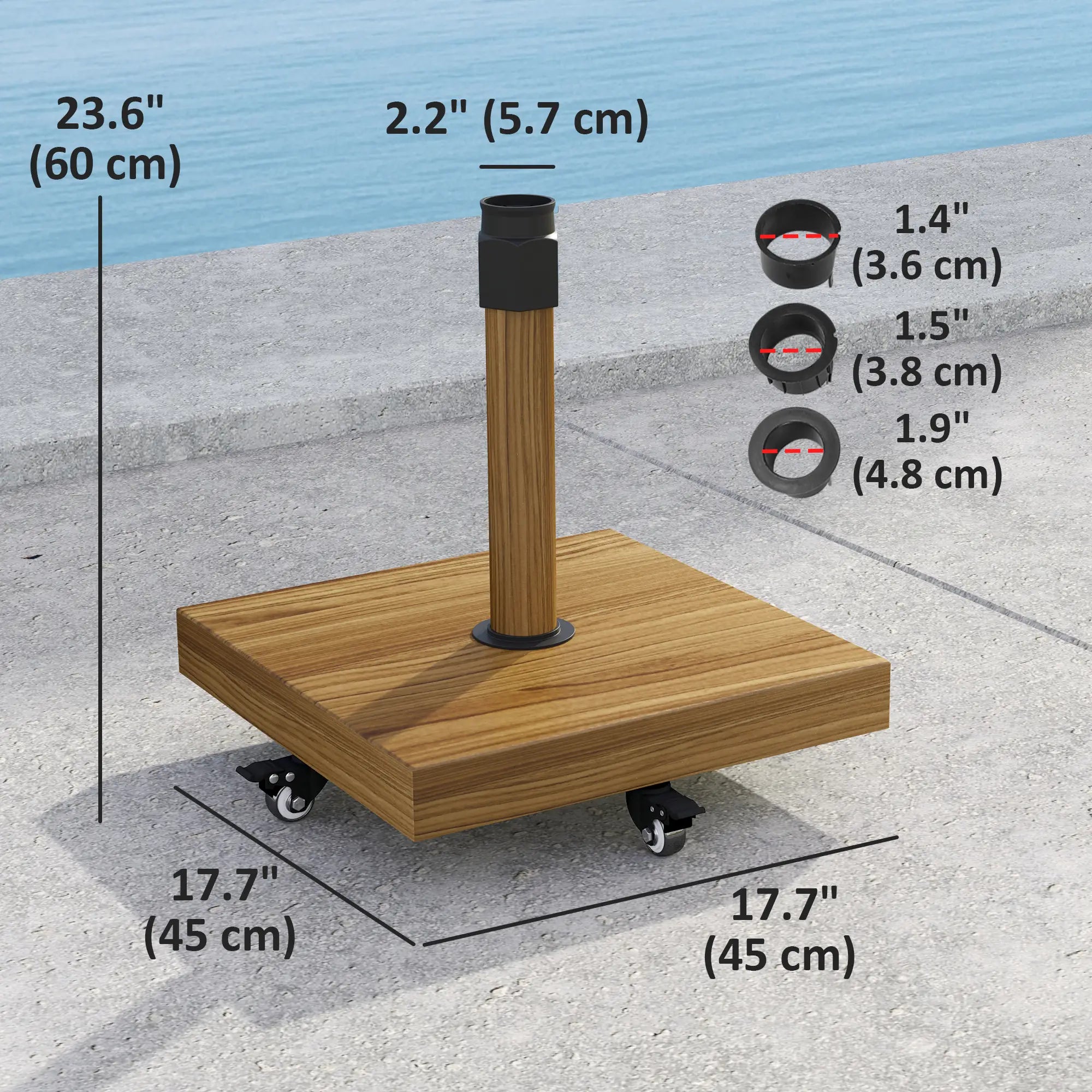 Heavy Duty Patio Umbrella Stand with Wheels, Outdoor Base Holder Umbrella Bases at Gallery Canada