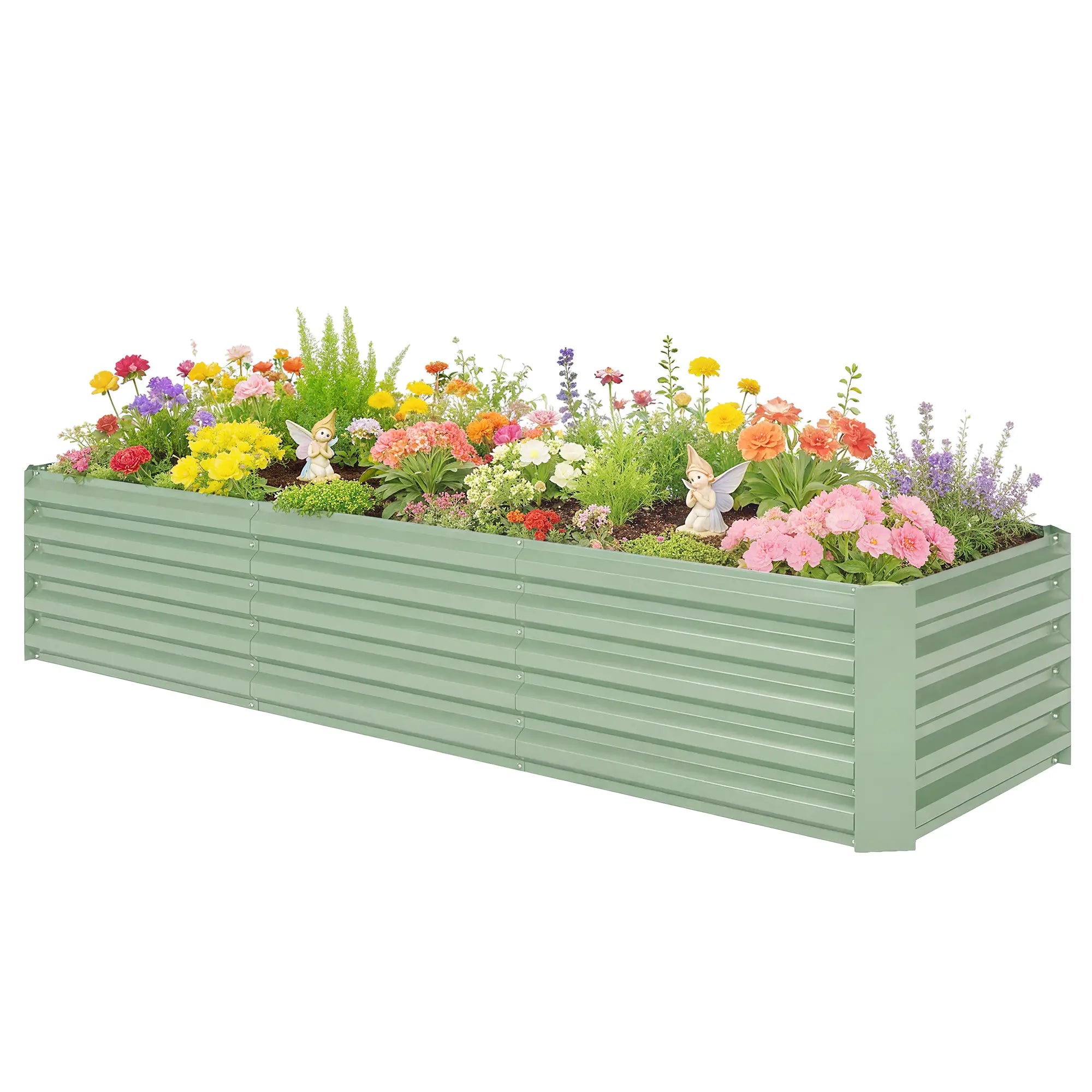 8 x 2.6 x 1.5ft Galvanized Raised Garden Bed, Light Green Planter Box, Light Green Galvanized Planter Boxes Light Green at Gallery Canada