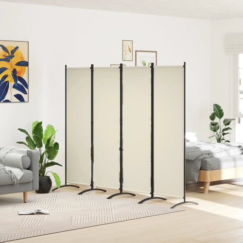 Folding Room Divider, Privacy Screen, 5.6FT Tall, Cream White