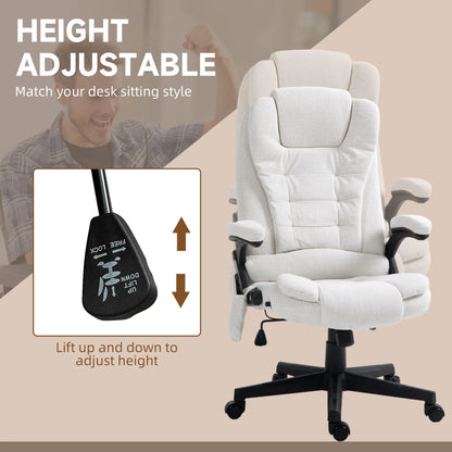 Reclining Massage Office Chair, High Back, Swivel Wheels, White Massage Chairs at Gallery Canada