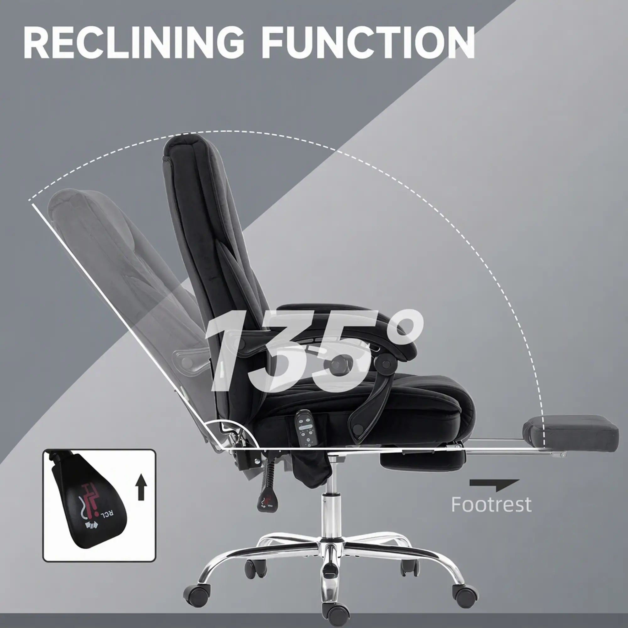 Reclining Massage Office Chair, Black Massage Chairs at Gallery Canada