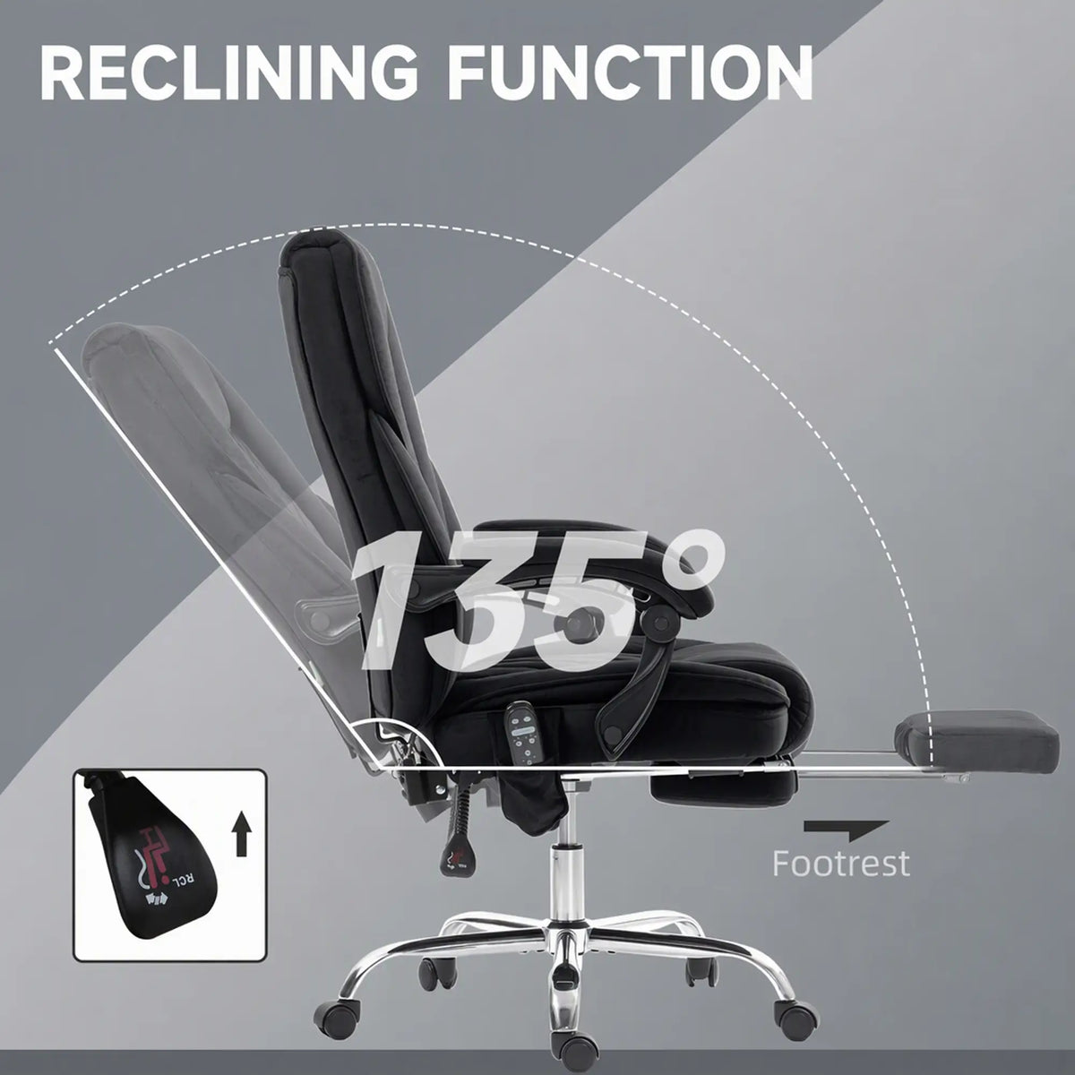 Reclining Massage Office Chair, Black Massage Chairs at Gallery Canada