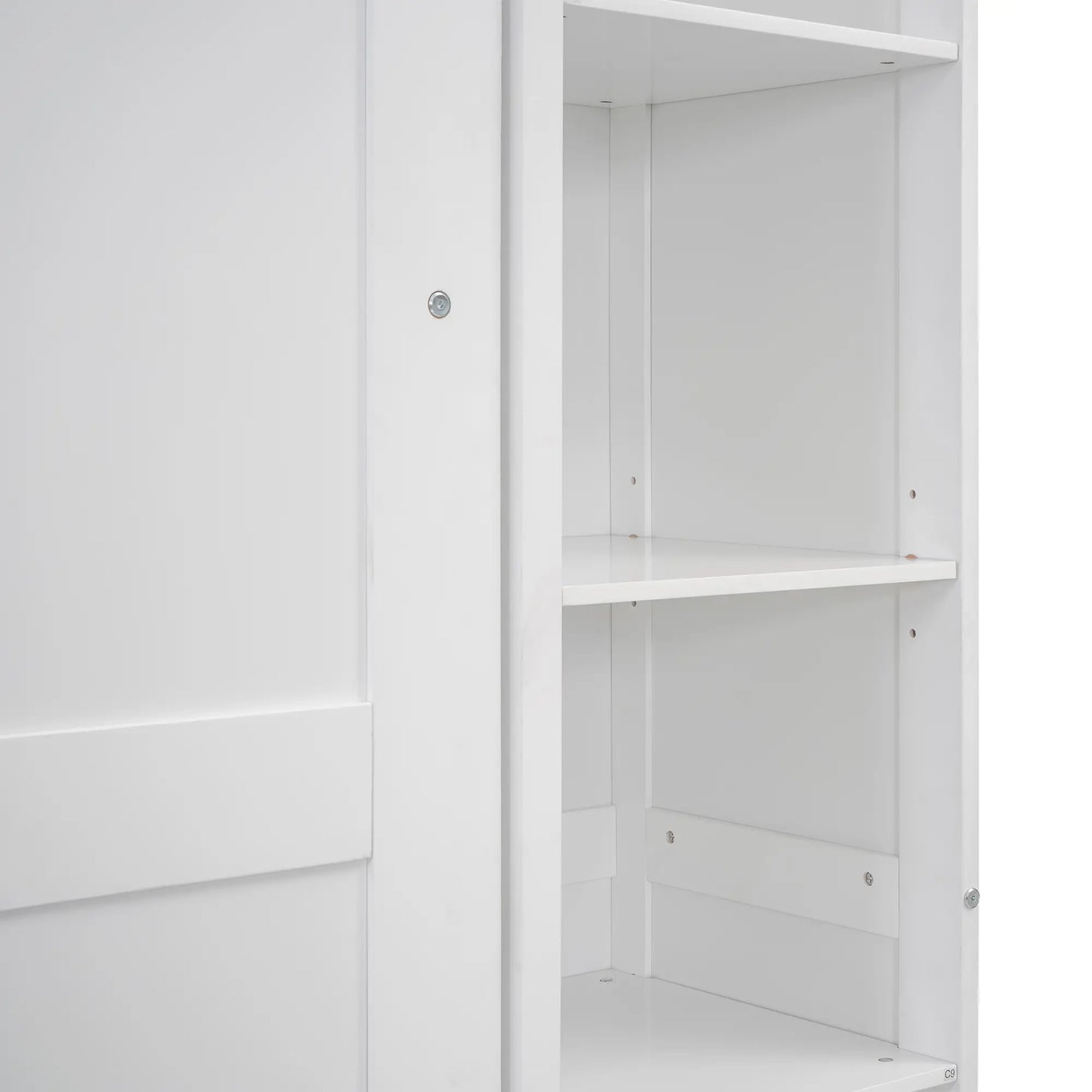 Murphy Bed with Shelves, LED Lights, 91" L x 81" W x 84" H, White Bed Frames at Gallery Canada