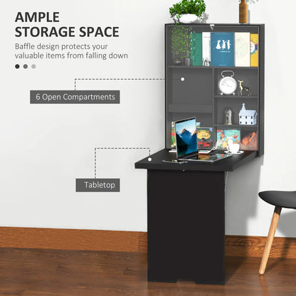 Wall Mounted Fold Out Desk, Multi-Functional Space Saving, Black Writing Desks at Gallery Canada