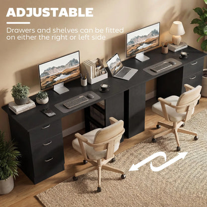 Computer Desk With Shelves And Drawers, 47", Black Writing Desks at Gallery Canada