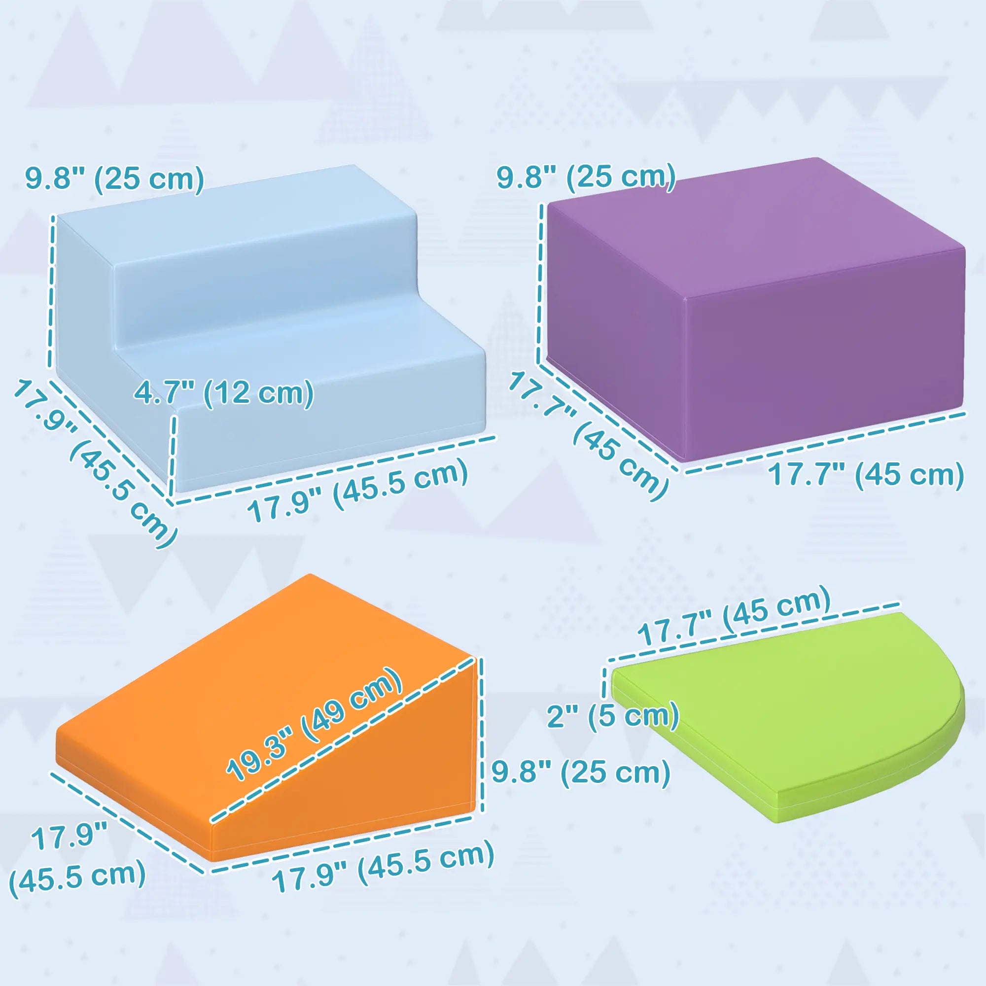 4 Pieces Soft Play Foam Set, Climbing, Crawling, Multicolour Baby Gym & Playmats at Gallery Canada