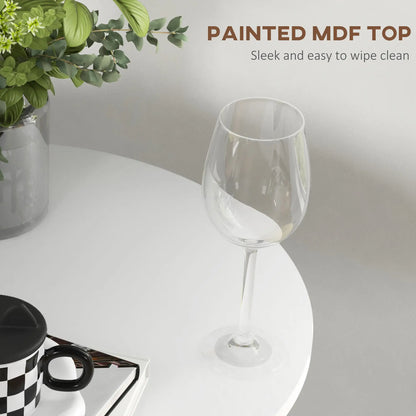 Modern Round High Top Bar Table, Steel Base, 2-Person, White Bar Tables & Dining Tables at Gallery Canada