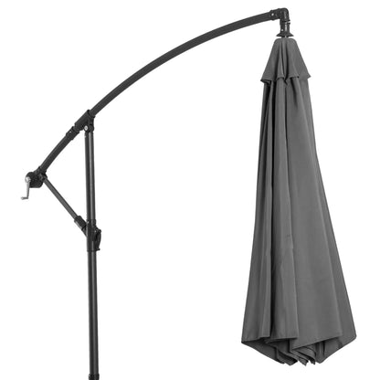 9.7ft Offset Patio Umbrella, Crank Handle, 8 Ribs, Cross Base, Cream Offset Cantilever Umbrellas at Gallery Canada