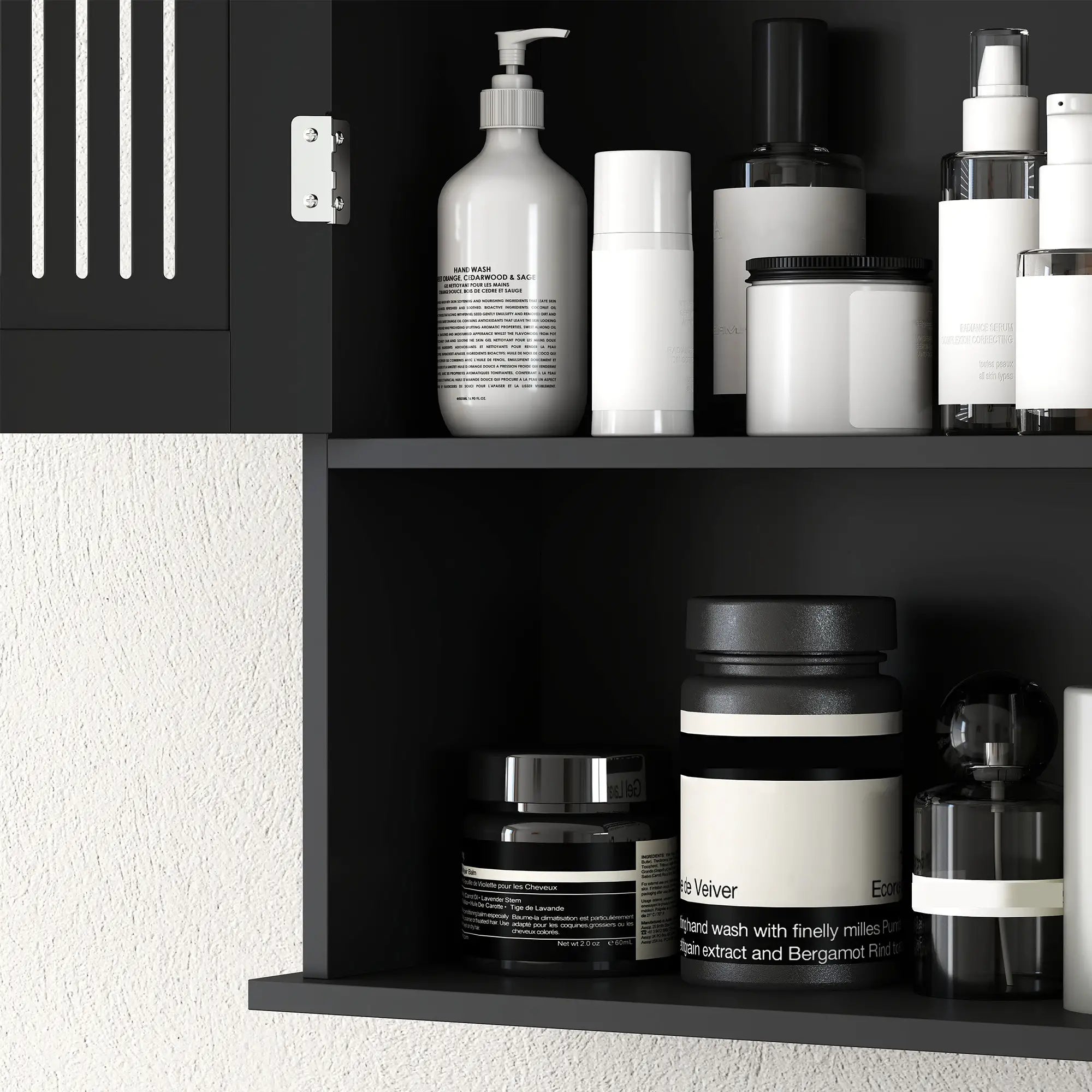 Wall Mount Bathroom Cabinet, 2 Door With Shelf, Black Mirror Medicine Cabinets at Gallery Canada
