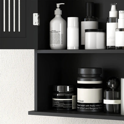 Wall Mount Bathroom Cabinet, 2 Door With Shelf, Black Mirror Medicine Cabinets at Gallery Canada