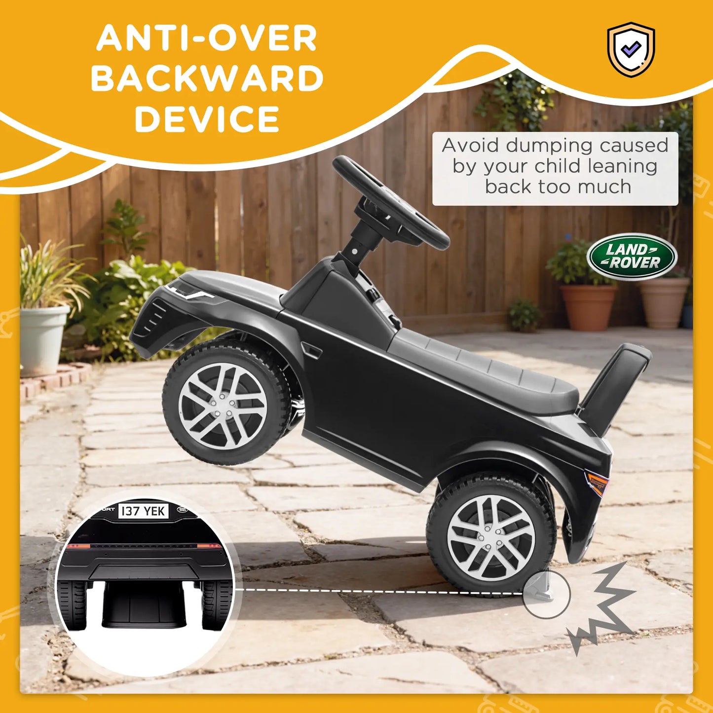 Land Rover Ride On Push Car, Anti-Tip, Black Push Cars for Toddlers at Gallery Canada