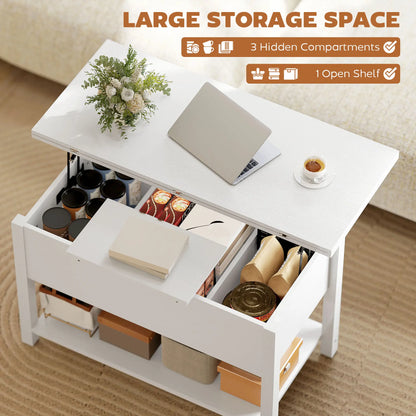 Lift Top Coffee Table, with Storage, White Coffee Tables at Gallery Canada