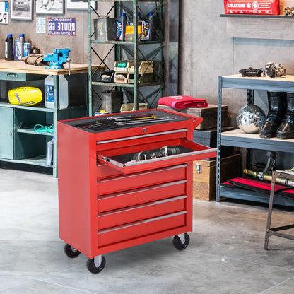 7 Drawer Roller Tool Chest, Mobile Lockable Toolbox, Red Tool Organizers at Gallery Canada