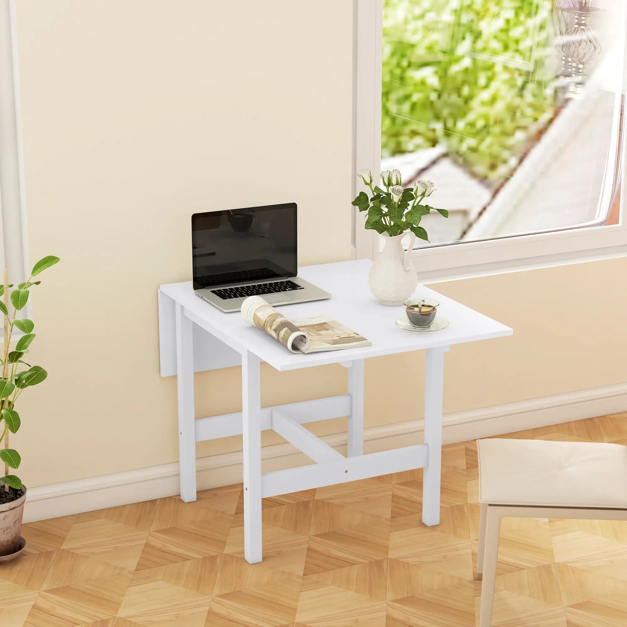 Solid Wood Kitchen Table, Farmhouse Drop Leaf, White Bar Tables & Dining Tables at Gallery Canada