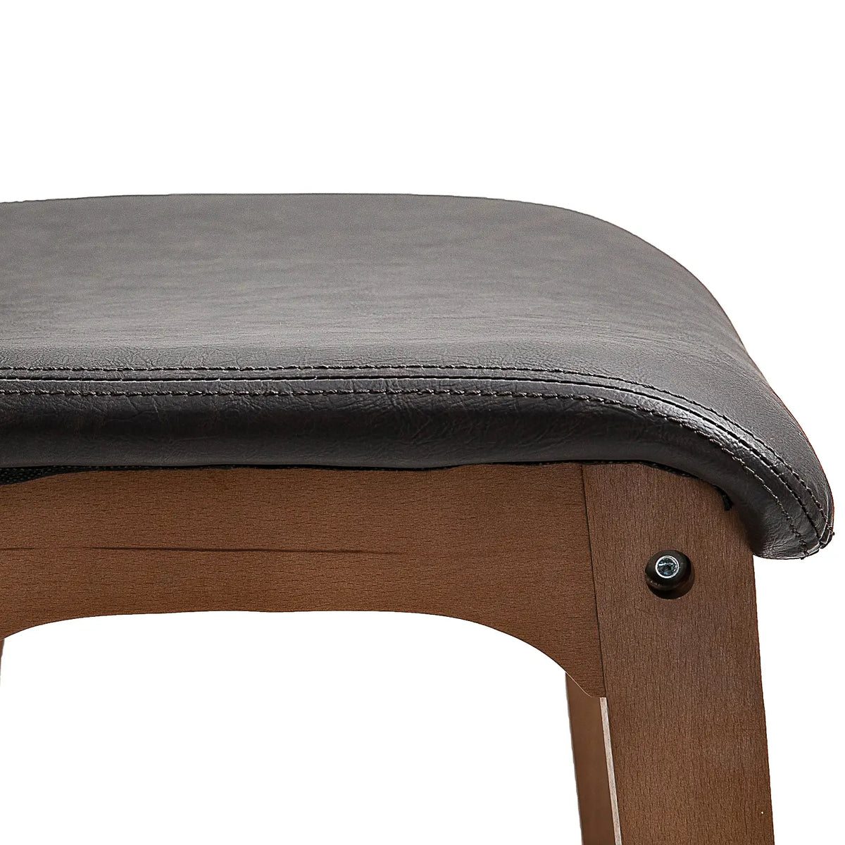 Modern Bar Stools Set of 2, Counter Height, PU Leather, Wooden Frame, Dark Brown Bar Stools at Gallery Canada