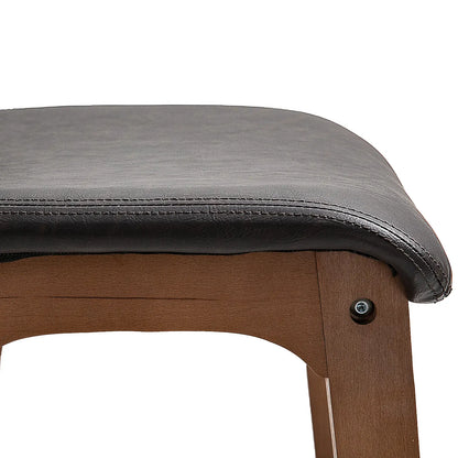 Modern Bar Stools Set of 2, Counter Height, PU Leather, Wooden Frame, Dark Brown Bar Stools at Gallery Canada