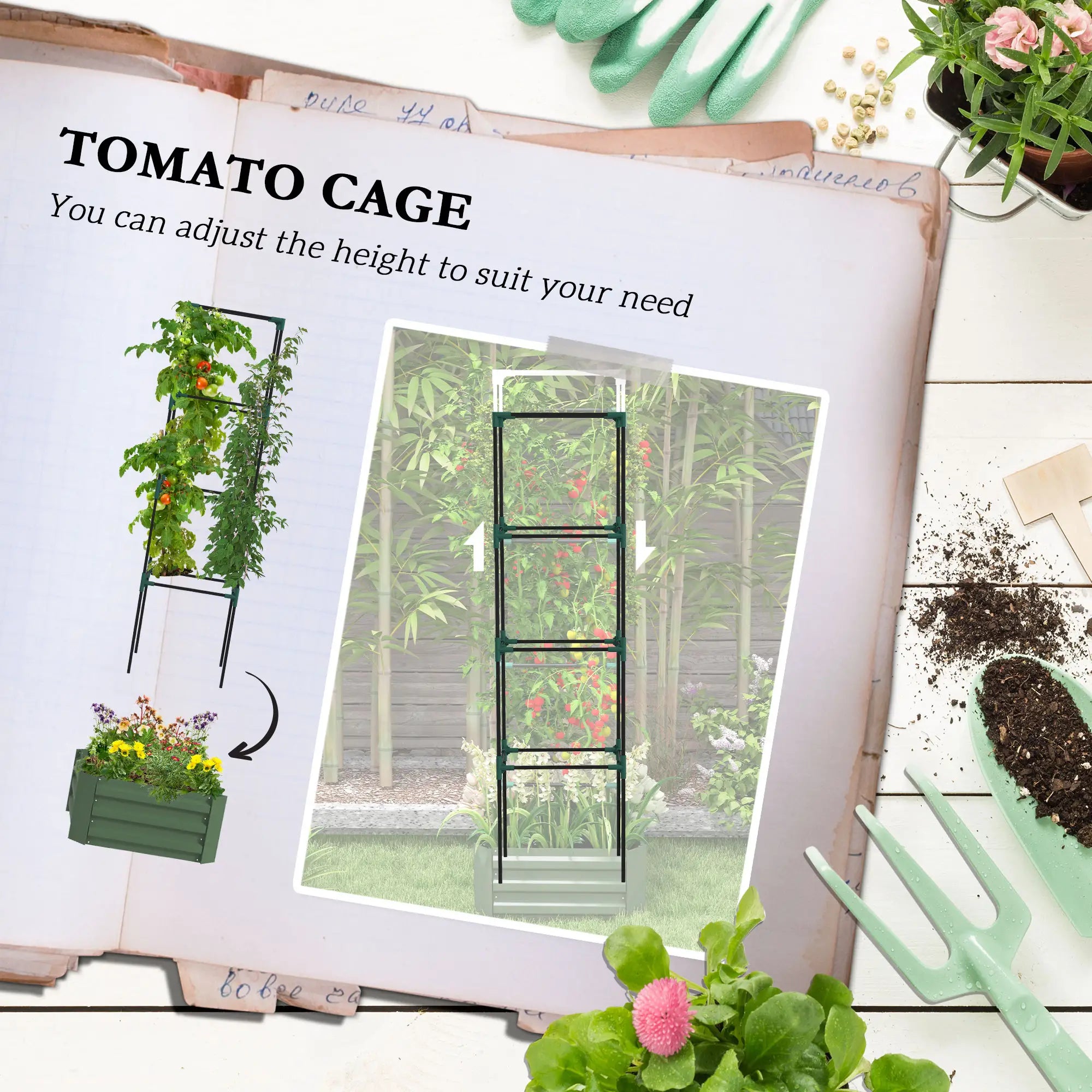 Galvanized Planter Box, Outdoor Raised Garden Bed with Trellis Galvanized Planter Boxes at Gallery Canada