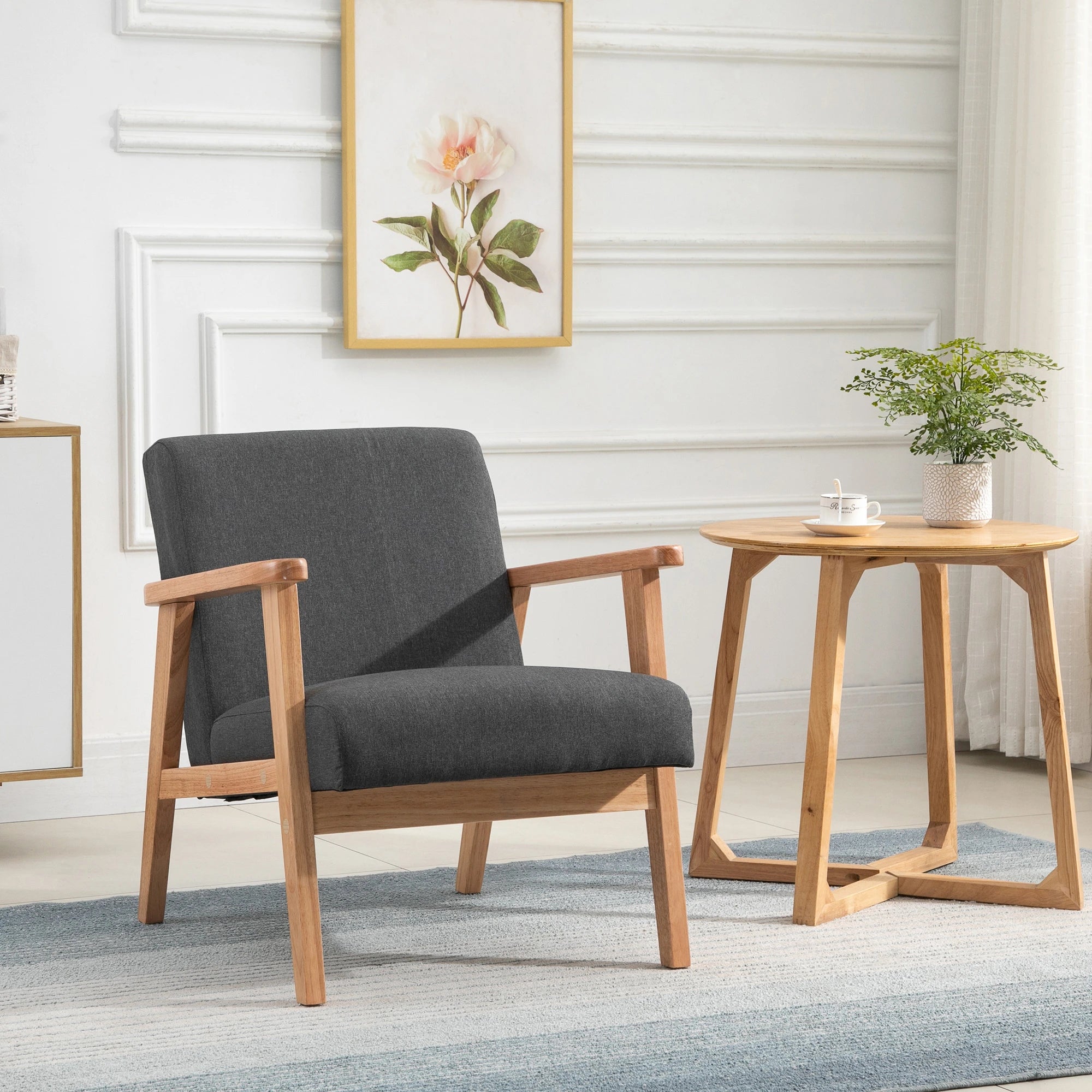 Mid-Century Modern Accent Chair, Grey Accent Chairs at Gallery Canada